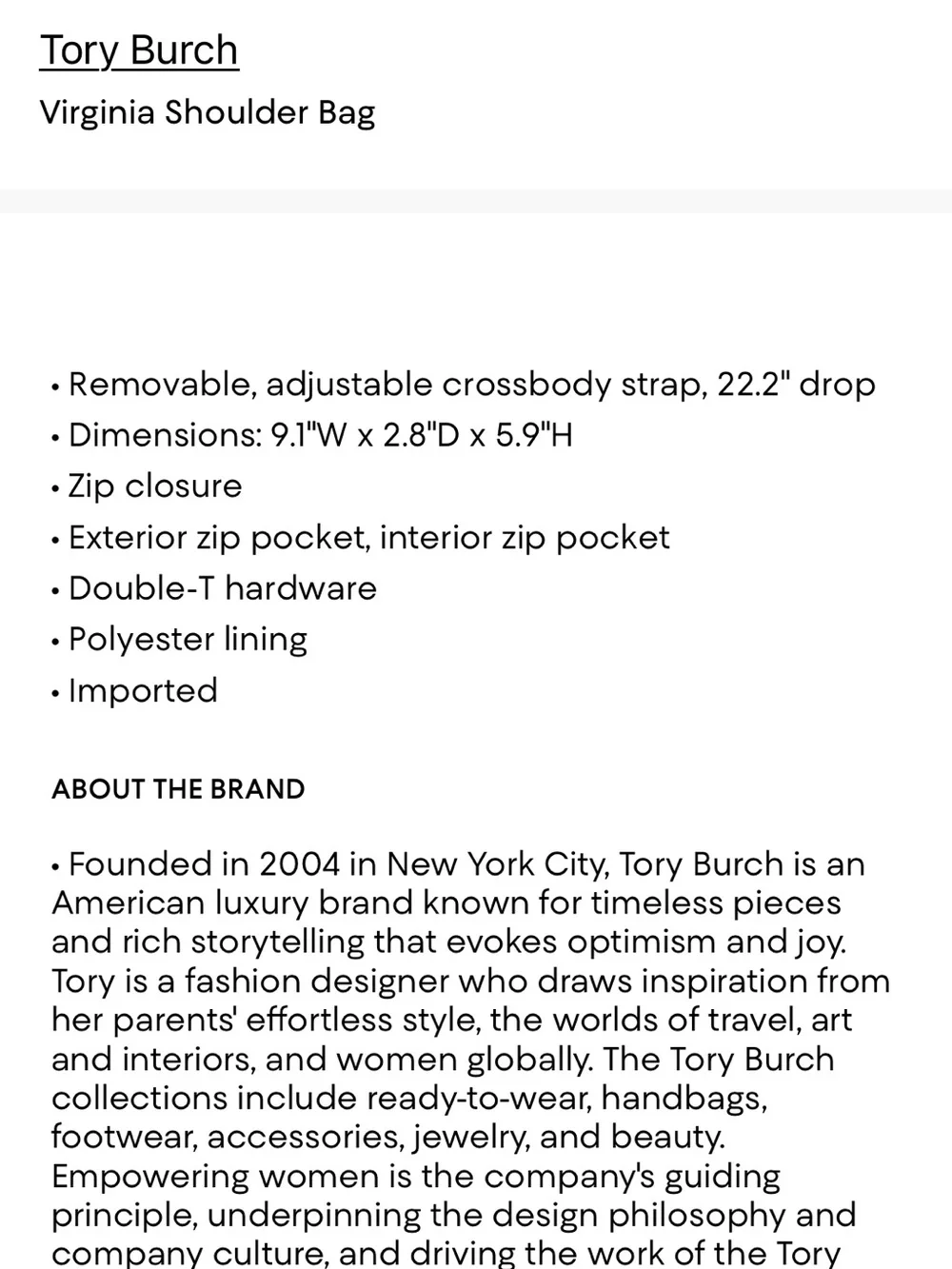 TORY BURCH VIRGINA CROSSBODY